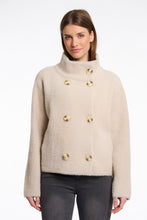 Load image into Gallery viewer, Rino &amp; Pelle Beth fluffy knit structured DB jacket Stone
