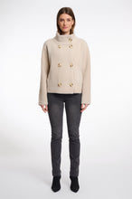 Load image into Gallery viewer, Rino &amp; Pelle Beth fluffy knit structured DB jacket Stone

