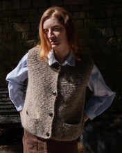 Load image into Gallery viewer, Bibico Elaine hand knit waistcoat Nutmeg

