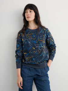 Seasalt Brightwave sweatshirt Drawn Floral Maritime