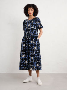 Seasalt Brouse cotton dress Pebble Monoprint Mussel