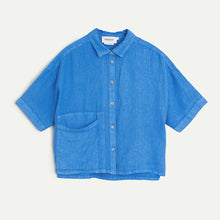 Load image into Gallery viewer, Indi &amp; Cold Crop pocket detail linen shirt British Blue - CW CW 
