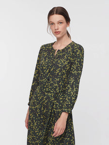 Nice Things Small flower print midi dress Forest Green