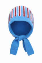 Load image into Gallery viewer, FRNCH Choi striped tie detail knit hood Blue Red

