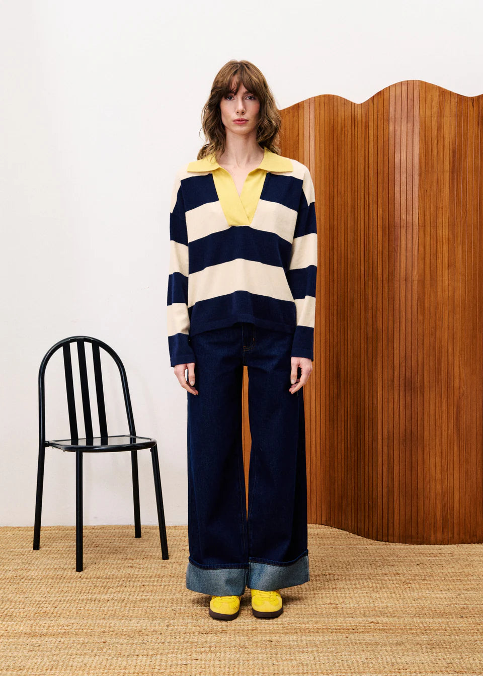 FRNCH Suki wide leg jeans Midnight Blue