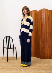 FRNCH Suki wide leg jeans Midnight Blue