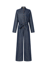 Load image into Gallery viewer, FRNCH Calmlie fine rib utilitarian jumpsuit Blue Marine
