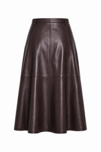 Load image into Gallery viewer, FRNCH Mokpo faux leather midi skirt Fig Brown
