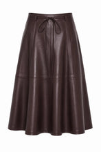 Load image into Gallery viewer, FRNCH Mokpo faux leather midi skirt Fig Brown
