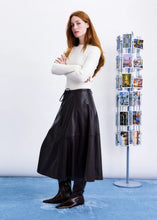 Load image into Gallery viewer, FRNCH Mokpo faux leather midi skirt Fig Brown
