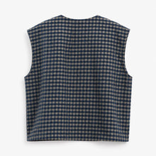 Load image into Gallery viewer, FRNCH Harrison checkered gilet Dark Navy Grey
