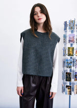 Load image into Gallery viewer, FRNCH Harrison checkered gilet Dark Navy Grey
