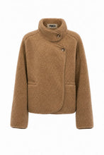 Load image into Gallery viewer, FRNCH Cauldron reversible teddy jacket Camel
