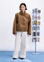 Load image into Gallery viewer, FRNCH Cauldron reversible teddy jacket Camel
