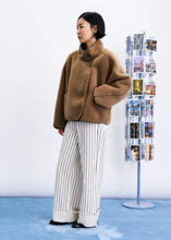 Load image into Gallery viewer, FRNCH Cauldron reversible teddy jacket Camel
