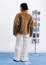 Load image into Gallery viewer, FRNCH Cauldron reversible teddy jacket Camel
