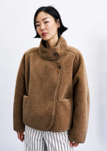 Load image into Gallery viewer, FRNCH Cauldron reversible teddy jacket Camel
