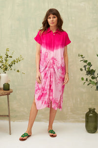 Chico Soleil Yuna Tie dye shirt dress Pink