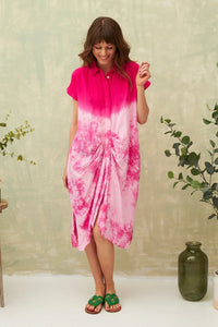 Chico Soleil Yuna Tie dye shirt dress Pink