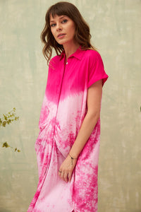 Chico Soleil Yuna Tie dye shirt dress Pink