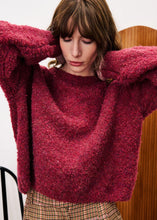 Load image into Gallery viewer, FRNCH Camelia teddy bouclé knit jumper Bordeaux
