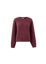 Load image into Gallery viewer, FRNCH Camelia teddy bouclé knit jumper Bordeaux
