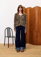 Load image into Gallery viewer, FRNCH Begonia print cardigan jacket Leopard
