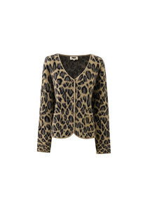 FRNCH Begonia print cardigan jacket Leopard