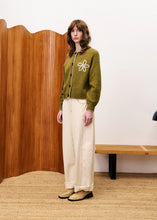 Load image into Gallery viewer, FRNCH Bergamot embellished cardigan Olive
