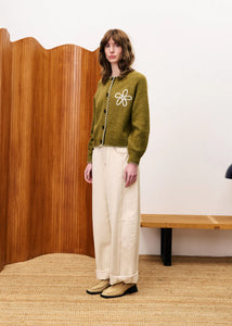 FRNCH Bergamot embellished cardigan Olive