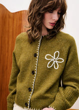 Load image into Gallery viewer, FRNCH Bergamot embellished cardigan Olive
