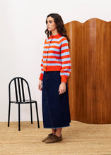 Load image into Gallery viewer, FRNCH Morand striped cardigan Orange Stripe
