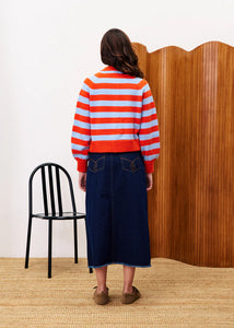 FRNCH Morand striped cardigan Orange Stripe