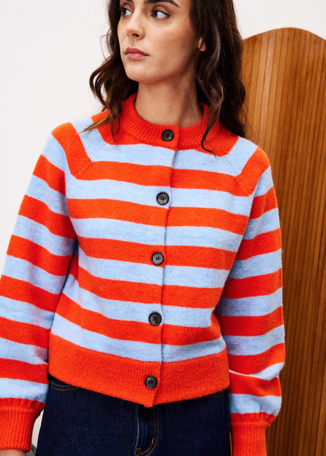 FRNCH Morand striped cardigan Orange Stripe