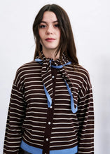 Load image into Gallery viewer, FRNCH Kastro cardigan and scarf set Ice Chocolate
