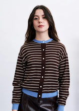 Load image into Gallery viewer, FRNCH Kastro cardigan and scarf set Ice Chocolate
