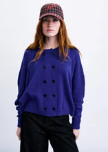 Load image into Gallery viewer, FRNCH Chici double button closure cardigan Electric Blue

