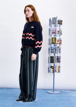 Load image into Gallery viewer, FRNCH Roadtrip jacquard cardigan Navy
