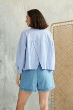 Load image into Gallery viewer, Chico Soleil Mani contrast embroidered shirt Blue Multi
