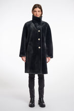 Load image into Gallery viewer, Rino &amp; Pelle Cilou Faux fur high collar coat Deep Iron
