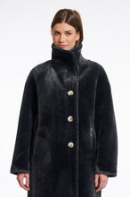 Load image into Gallery viewer, Rino &amp; Pelle Cilou Faux fur high collar coat Deep Iron

