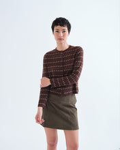 Load image into Gallery viewer, Compañia fantastica Floral jacquard knit cardigan Brown Flower

