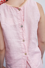 Load image into Gallery viewer, Dr. Bloom Ana linen neon trim top Soft Pink
