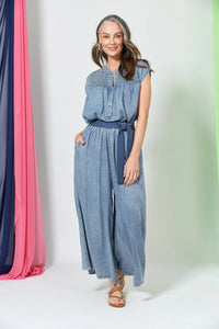 Eb & Ive Elan tencel wide leg trouser denim