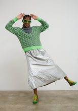 Load image into Gallery viewer, Dr Bloom Optimist button funnel neck knit Gris green
