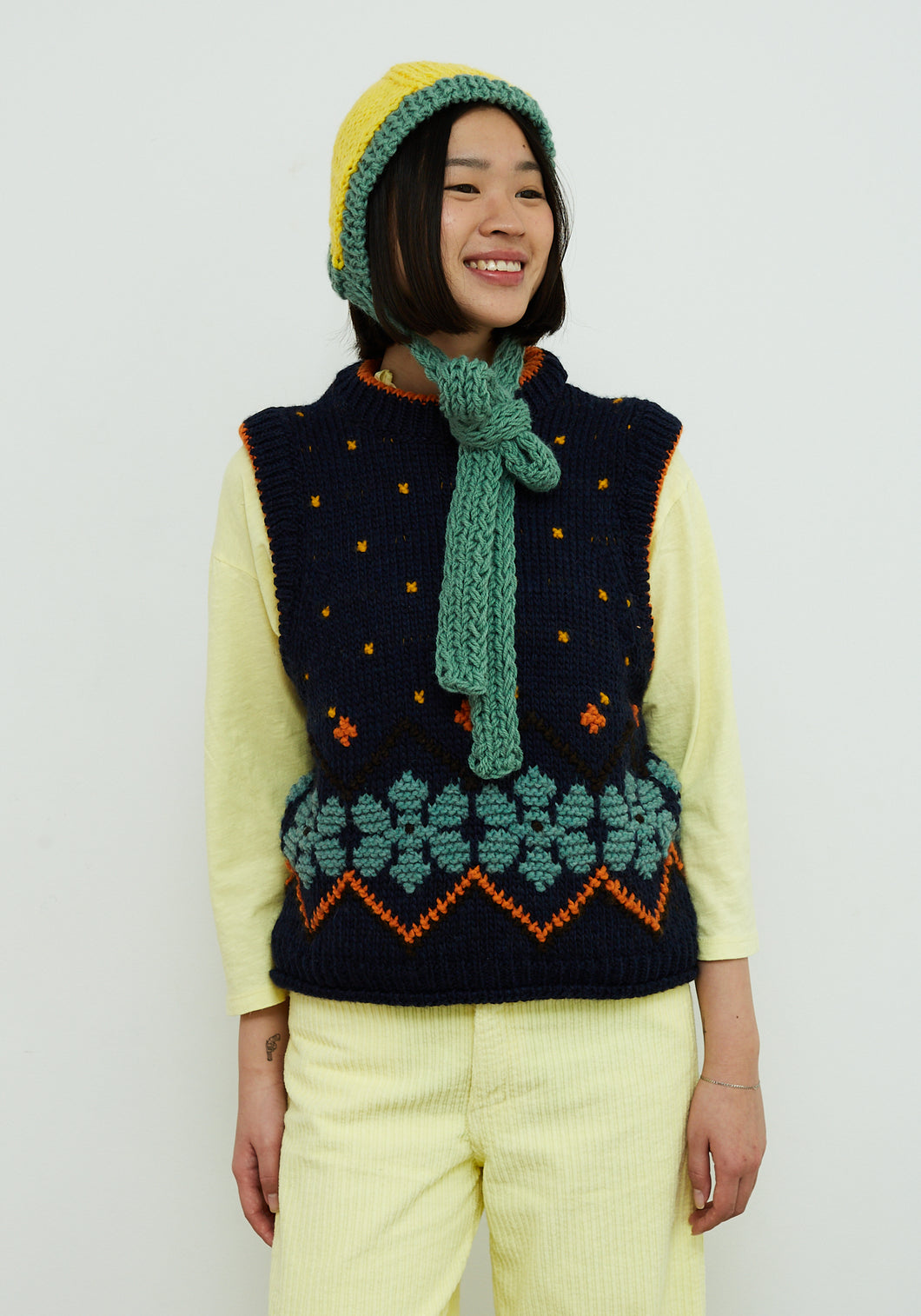 Dr Bloom Jumpy intarsia knit vest Azul