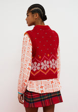 Load image into Gallery viewer, Dr Bloom Jumpy intarsia knit vest Rojo
