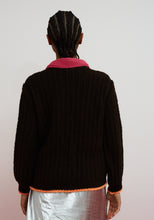 Load image into Gallery viewer, Dr Bloom Grace scarf detail cardigan Marrón
