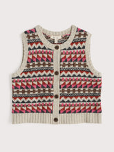 Load image into Gallery viewer, Seasalt Dawson pick fairisle vest Zig Zag Geo Aran Red Sail

