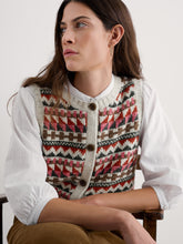 Load image into Gallery viewer, Seasalt Dawson pick fairisle vest Zig Zag Geo Aran Red Sail
